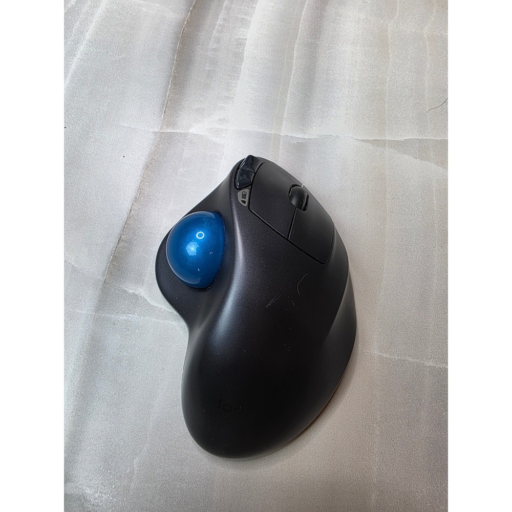 Logitech M570 Wireless Trackball Mouse Ergonomic Black Blue 910-001799